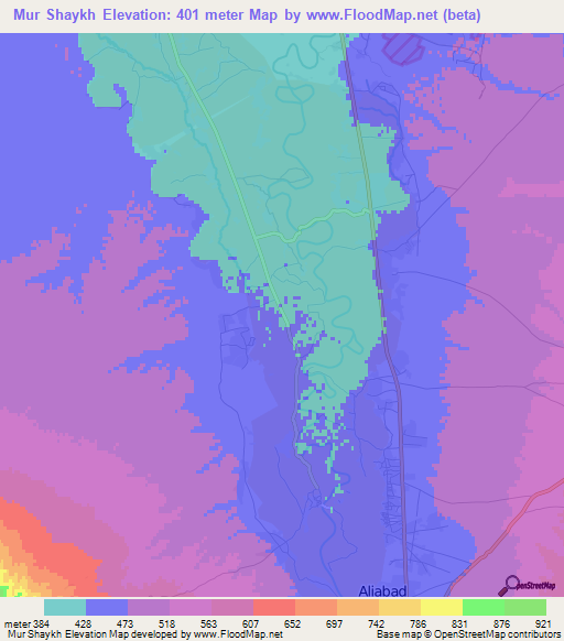 Mur Shaykh,Afghanistan Elevation Map