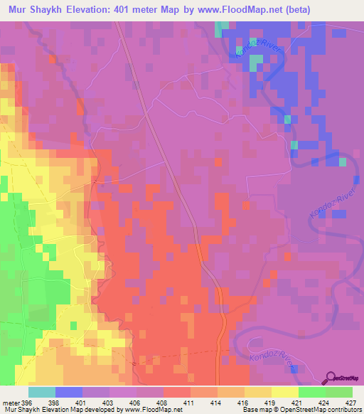 Mur Shaykh,Afghanistan Elevation Map