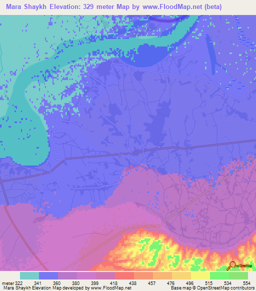 Mara Shaykh,Afghanistan Elevation Map