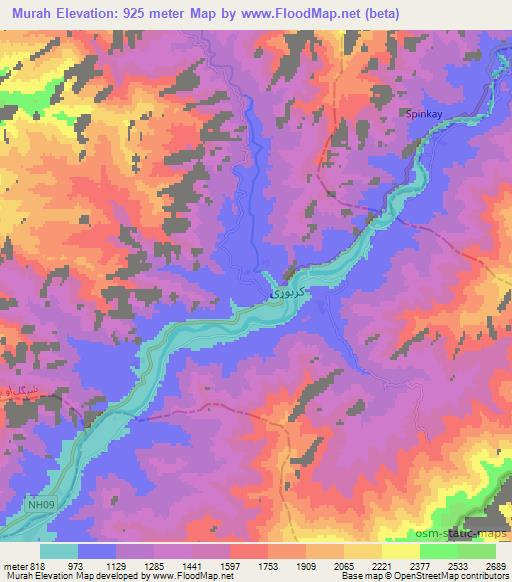 Murah,Afghanistan Elevation Map