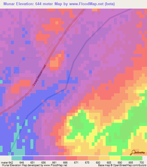 Munar,Afghanistan Elevation Map