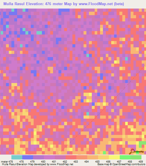 Mulla Rasul,Afghanistan Elevation Map