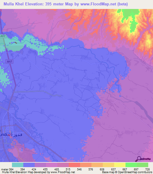 Mulla Khel,Afghanistan Elevation Map