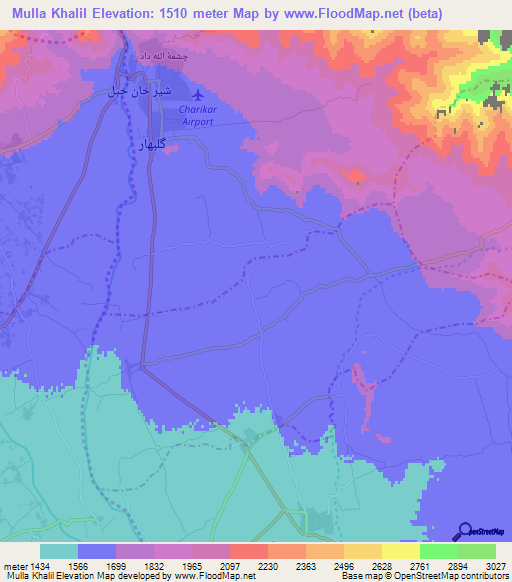 Mulla Khalil,Afghanistan Elevation Map