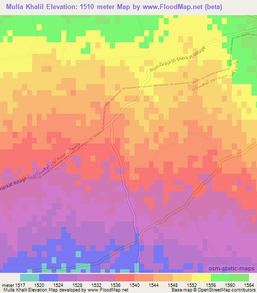 Mulla Khalil,Afghanistan Elevation Map
