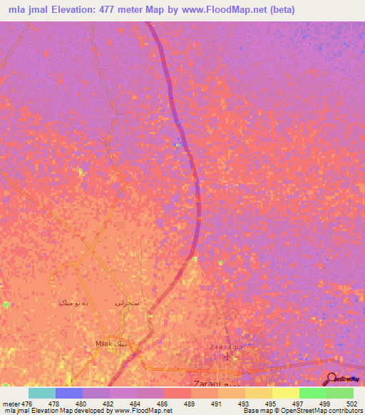 mla jmal,Afghanistan Elevation Map