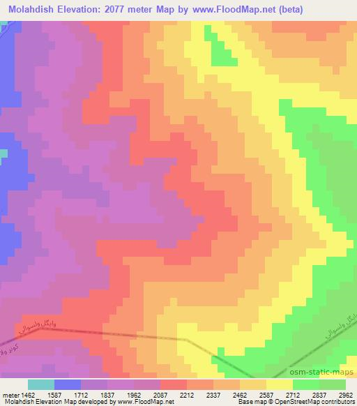 Molahdish,Afghanistan Elevation Map