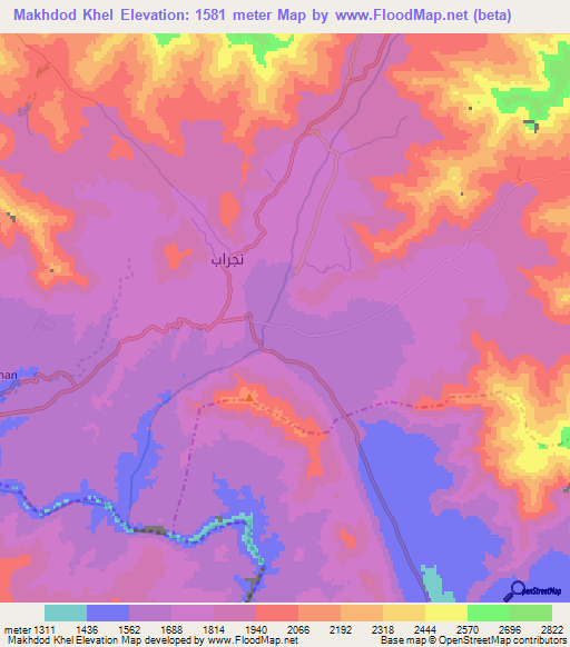 Makhdod Khel,Afghanistan Elevation Map