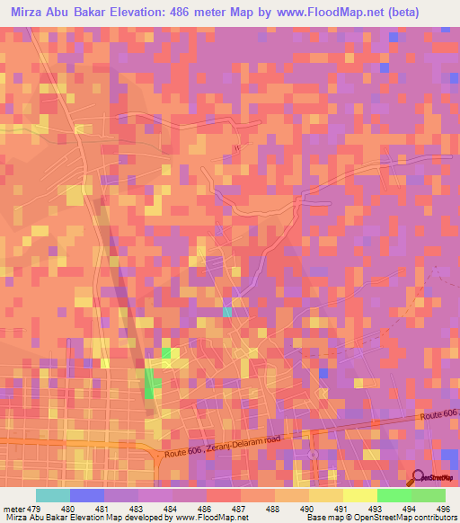 Mirza Abu Bakar,Afghanistan Elevation Map