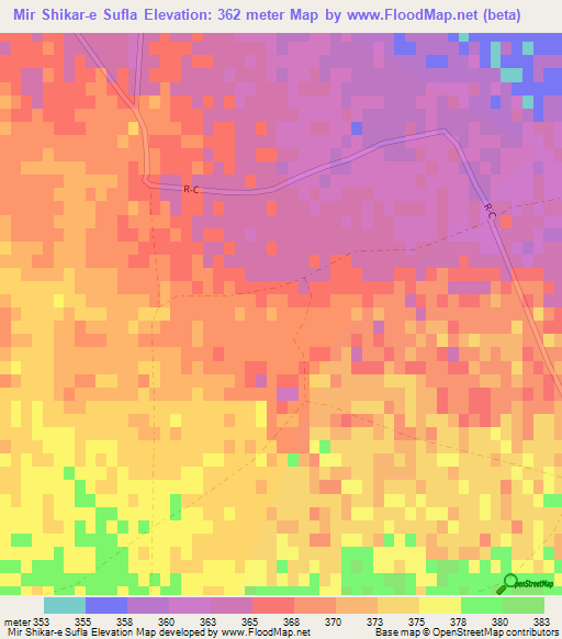 Mir Shikar-e Sufla,Afghanistan Elevation Map