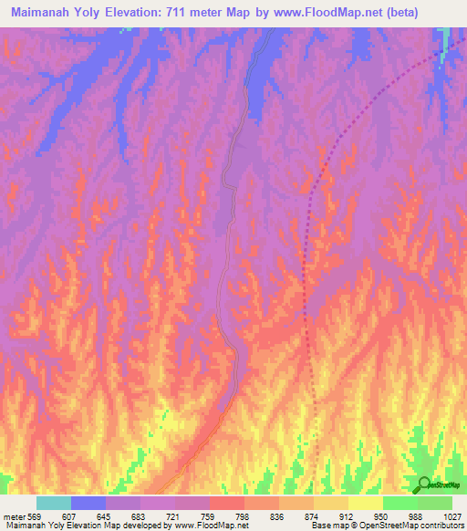 Maimanah Yoly,Afghanistan Elevation Map