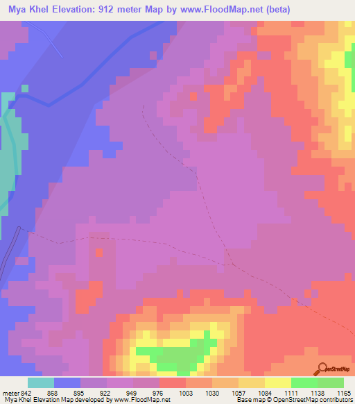 Mya Khel,Afghanistan Elevation Map