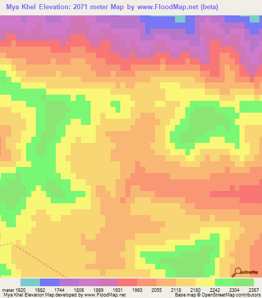Mya Khel,Afghanistan Elevation Map