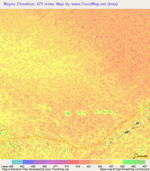 Mayno,Afghanistan Elevation Map