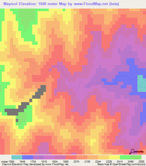 Maymol,Afghanistan Elevation Map