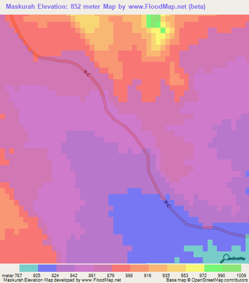 Maskurah,Afghanistan Elevation Map