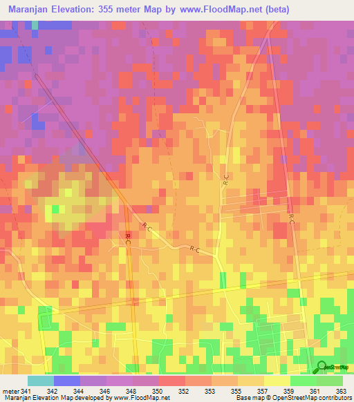 Maranjan,Afghanistan Elevation Map