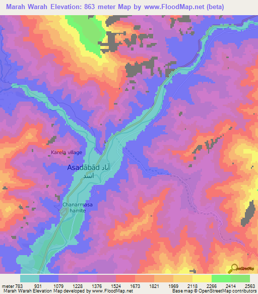 Marah Warah,Afghanistan Elevation Map