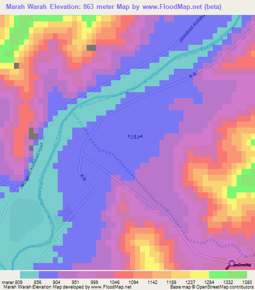 Marah Warah,Afghanistan Elevation Map