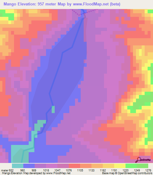 Mango,Afghanistan Elevation Map