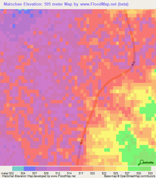 Malochan,Afghanistan Elevation Map