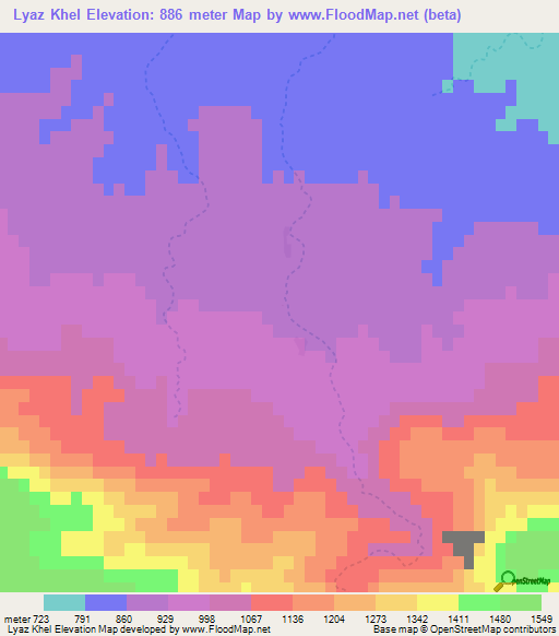 Lyaz Khel,Afghanistan Elevation Map