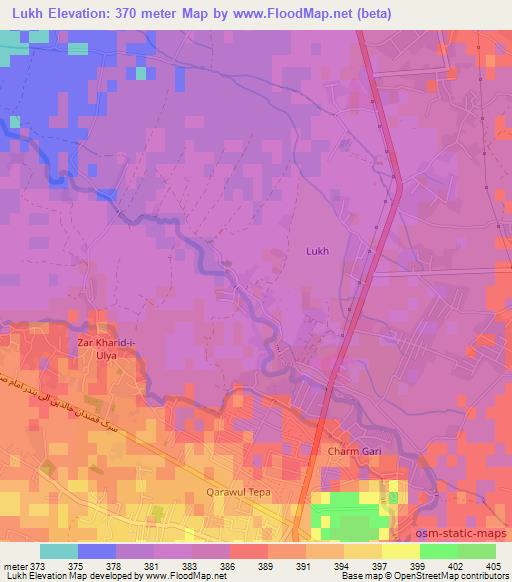 Lukh,Afghanistan Elevation Map