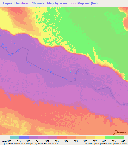 Lupak,Afghanistan Elevation Map