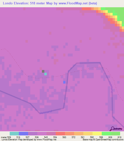 Londo,Afghanistan Elevation Map