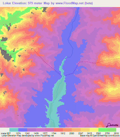 Lokar,Afghanistan Elevation Map
