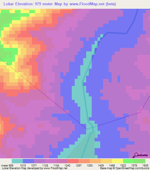 Lokar,Afghanistan Elevation Map
