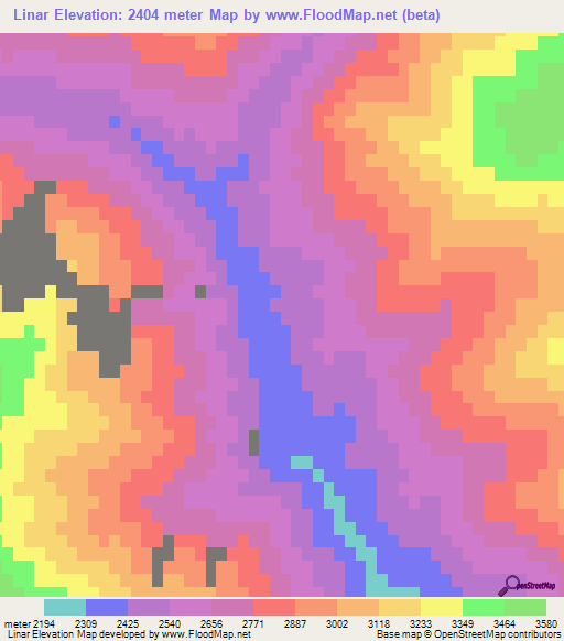 Linar,Afghanistan Elevation Map