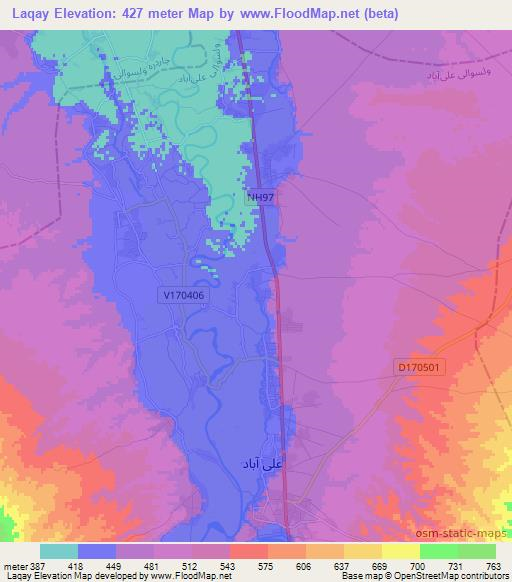 Laqay,Afghanistan Elevation Map