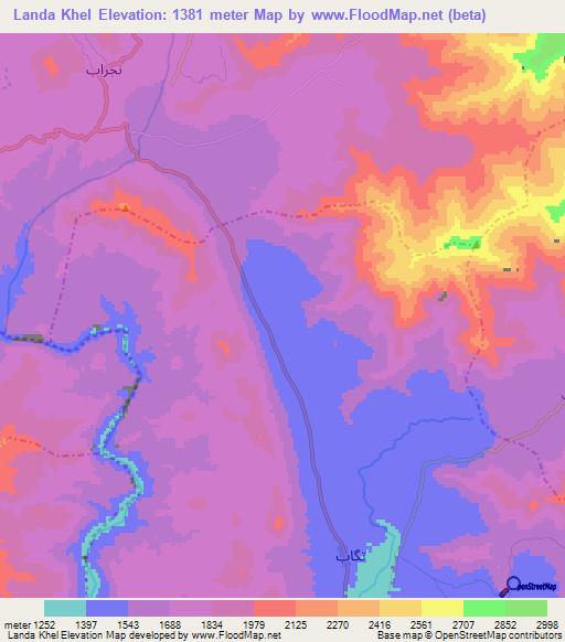 Landa Khel,Afghanistan Elevation Map