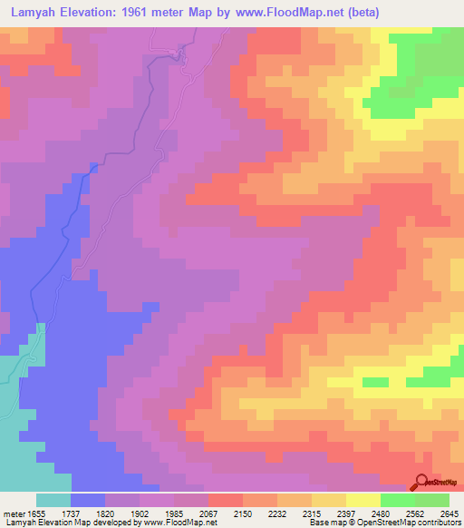 Lamyah,Afghanistan Elevation Map