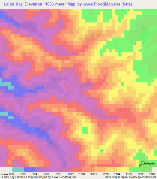Lalah Kay,Afghanistan Elevation Map