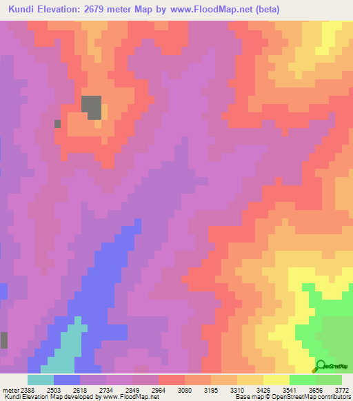Kundi,Afghanistan Elevation Map