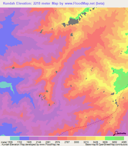 Kundah,Afghanistan Elevation Map