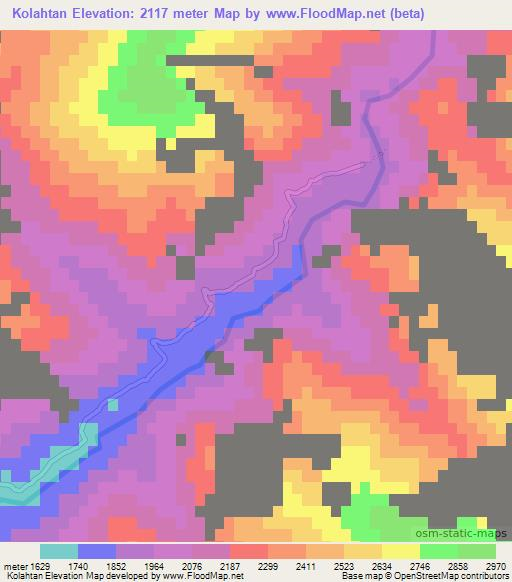 Kolahtan,Afghanistan Elevation Map