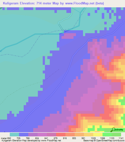 Kuligeram,Afghanistan Elevation Map