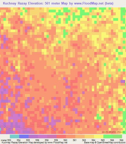 Kuchnay Razay,Afghanistan Elevation Map