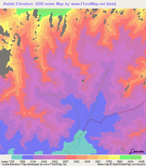 Kulala,Afghanistan Elevation Map