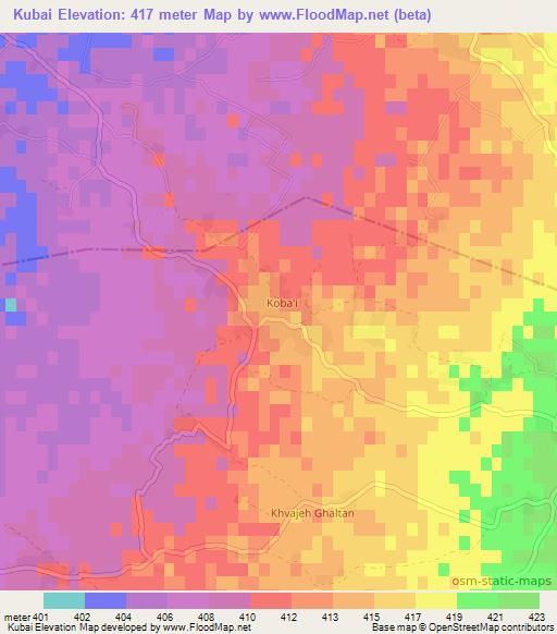 Kubai,Afghanistan Elevation Map