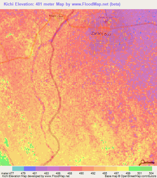 Kichi,Afghanistan Elevation Map
