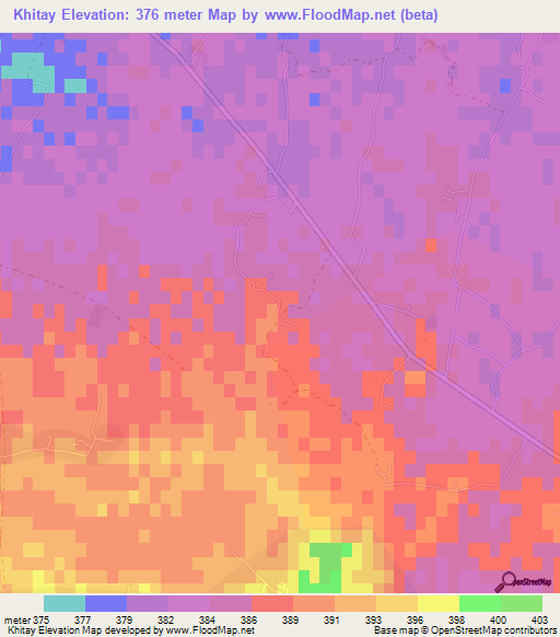 Khitay,Afghanistan Elevation Map