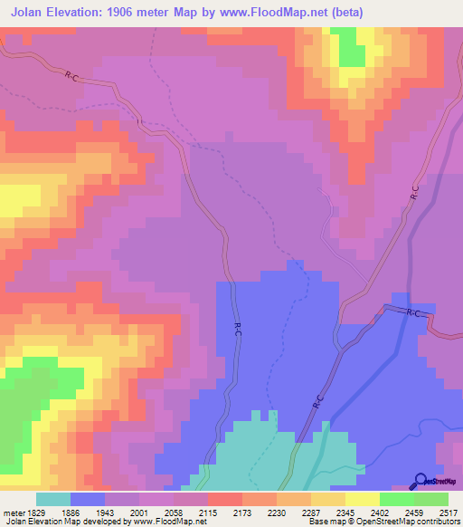 Jolan,Afghanistan Elevation Map