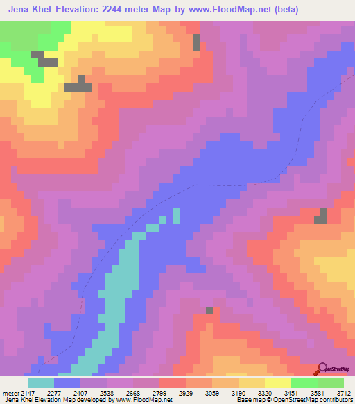 Jena Khel,Afghanistan Elevation Map
