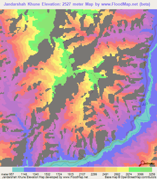 Jandarshah Khune,Afghanistan Elevation Map