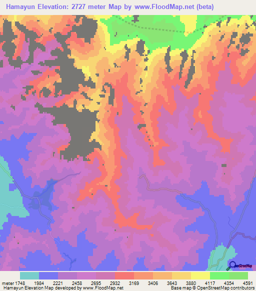 Hamayun,Afghanistan Elevation Map