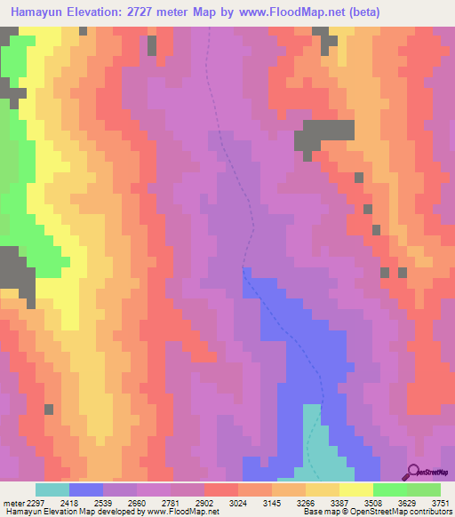 Hamayun,Afghanistan Elevation Map